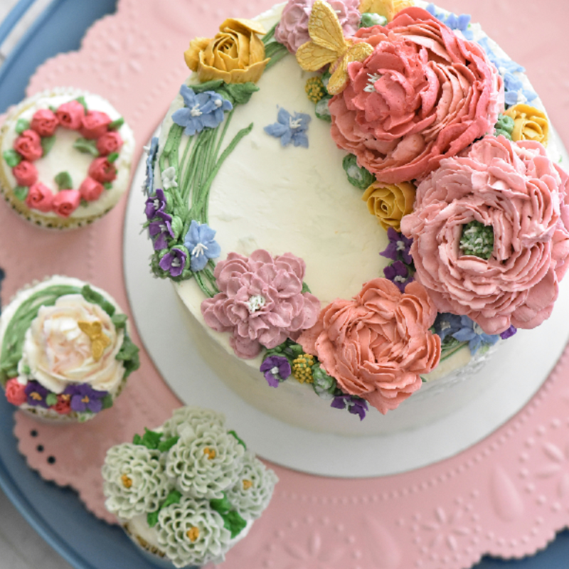 Floral Elegance Celebration Cake