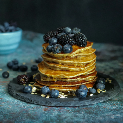 Blueberry & Blackberry Oat Pancakes