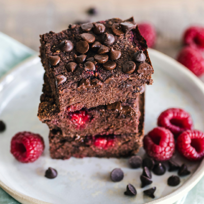 Raspberry Almond Chocolate Fudge Brownies