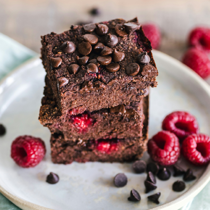 Raspberry Almond Chocolate Fudge Brownies